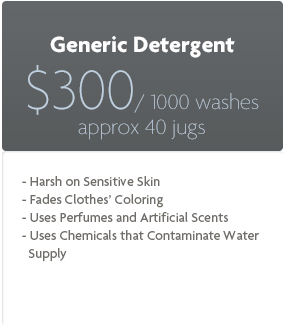 cost per 1000 washes with detergent